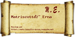 Matriszottó Erna névjegykártya